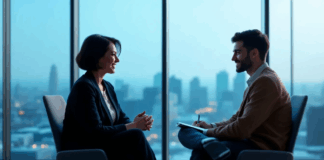 Entretien individuel : astuces pratiques pour réussir chaque rendez-vous Une scène montrant un entretien individuel entre un manager et un employé, créant un climat de confiance.